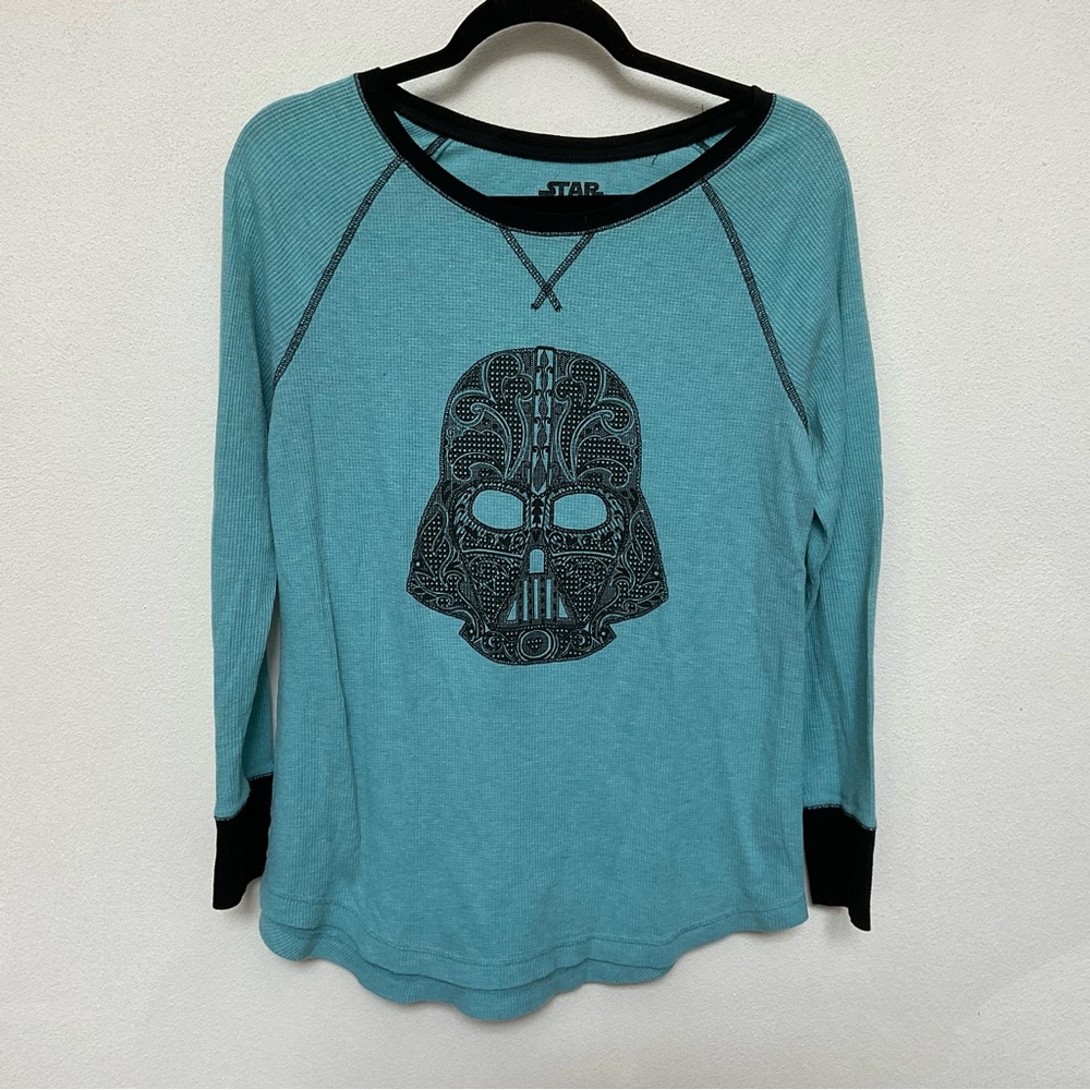 Star Wars Blue, Black Contrast Stitch Dark Vader Waffle Knit Size Large